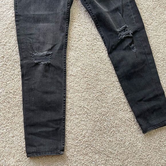 Rag and Bone Skinny Distressed Black Jeans - Picture 2 of 12